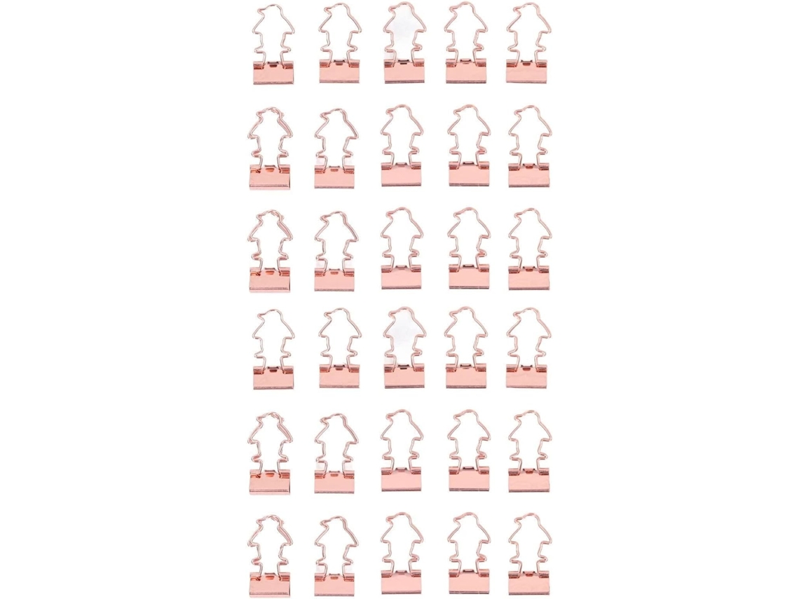 Conjunto De 30-clips Papel Em Formato Pinguim Dourado Rosé Com Forte Força Fixação E Estojo Organizador Escola