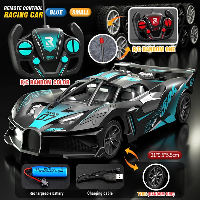 Carro de Drift com Controle Remoto, Brinquedo Infantil, Rádio Controle MDUG (azul 21cm)