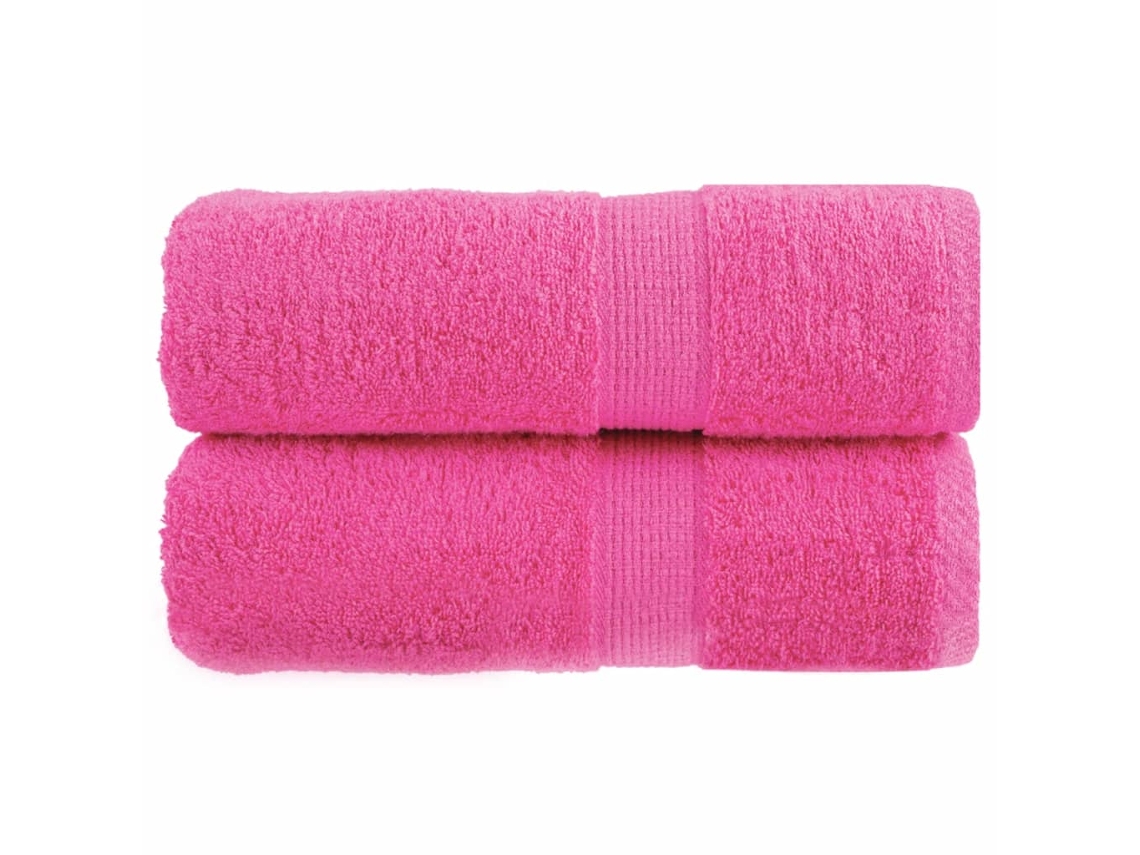 Vidaxl Toalhas De Rosto Premium Solund 2 Peças Rosa 30x30 Cm 600 G/m²