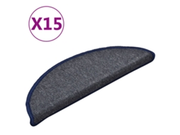 Tapetes de Escada 15 Peças 56x17x3 Cm Cinza Escuro e Azul Semicircular MAISON EXCLUSIVE