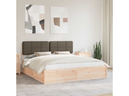 Vidaxl Estrutura De Cama Com Cabeceira Estofada Cinzento-acastanhado