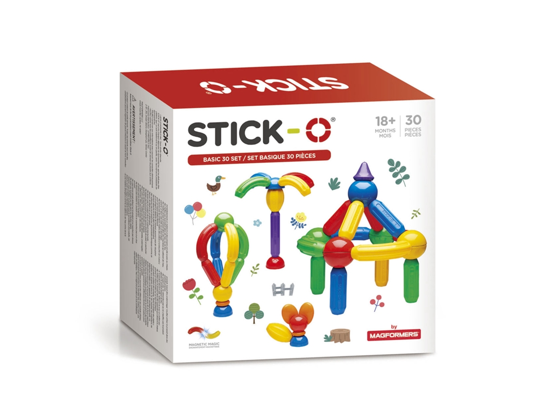 Conjunto Básico De Brinquedo De Construção Magnética Stick O Com 30 Peças Coloridas Para Crianças Pequenas.