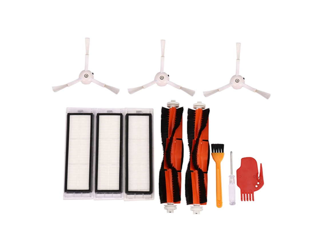 2 pçs escova principal3pcs hepa filter3pcs escova lateral aspirador de pó de limpeza de alta eficiência varrendo adequado para xiaomi mi robô