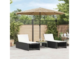 Vidaxl Guarda-sol De Jardim Com Poste De Aço 324x324x247 Cm Castanho