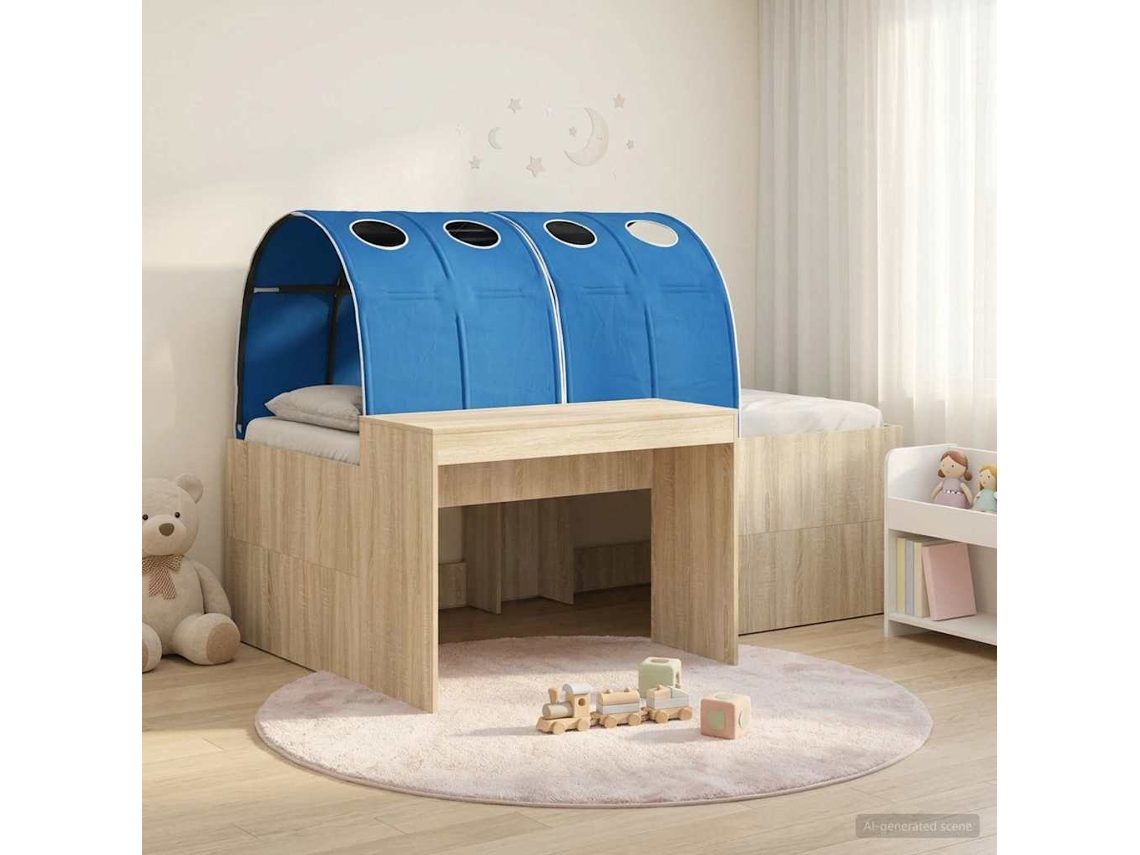 Vidaxl Cama Com Túnel 3 Unid. Carvalho Sonoma E Azul