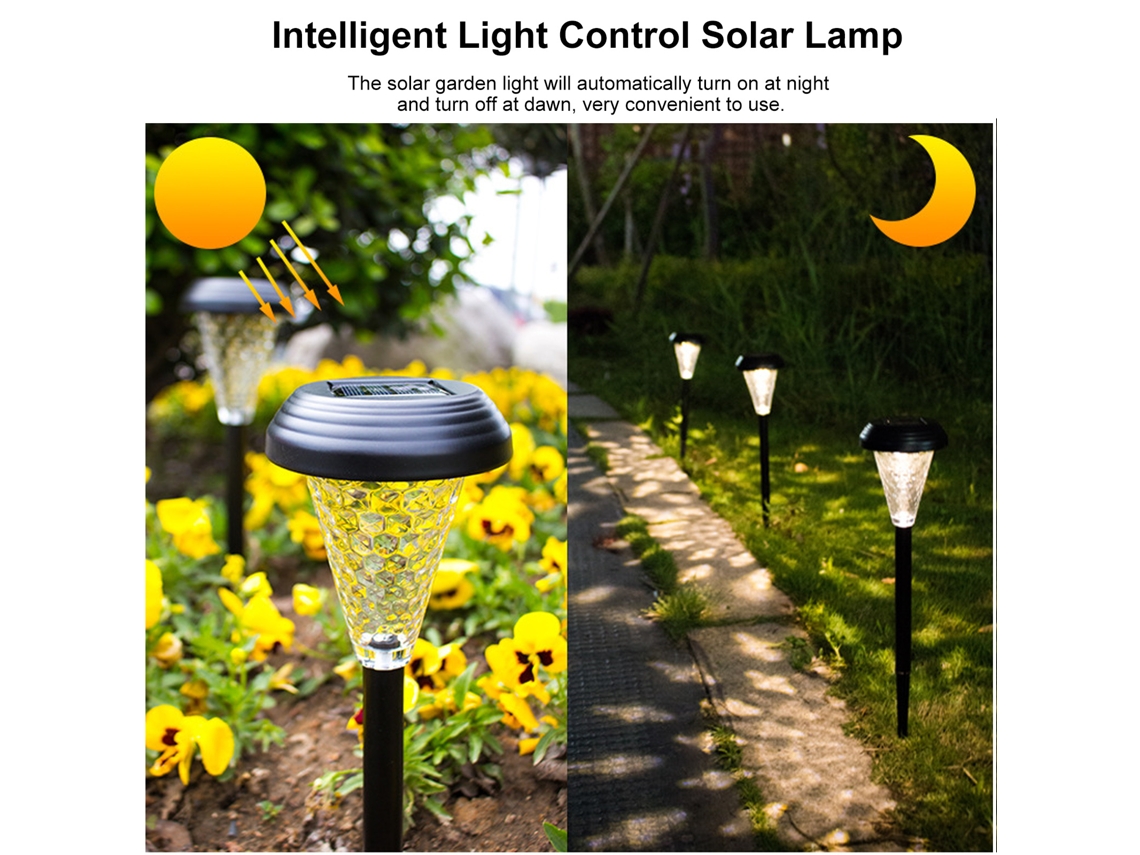 2026 4 Pacotes de Lâmpadas Solares para Jardim Exteriores, Impermeáveis, Luminosidade Quente, Decoração Paisagística