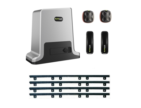 Kit Motor Para Portão Deslizante 500kg Matikagte Race 500 Com Central, Fotocélula, 2 Comandos E 4 Metros De Cremalheira Em Nylon Matikgate