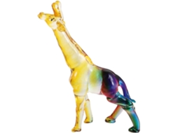 Estatueta De Girafa De Cristal Multicolorida, 14cm, Estatueta Decorativa Feita À Mão, 166g, Para Centros De Mesa...
