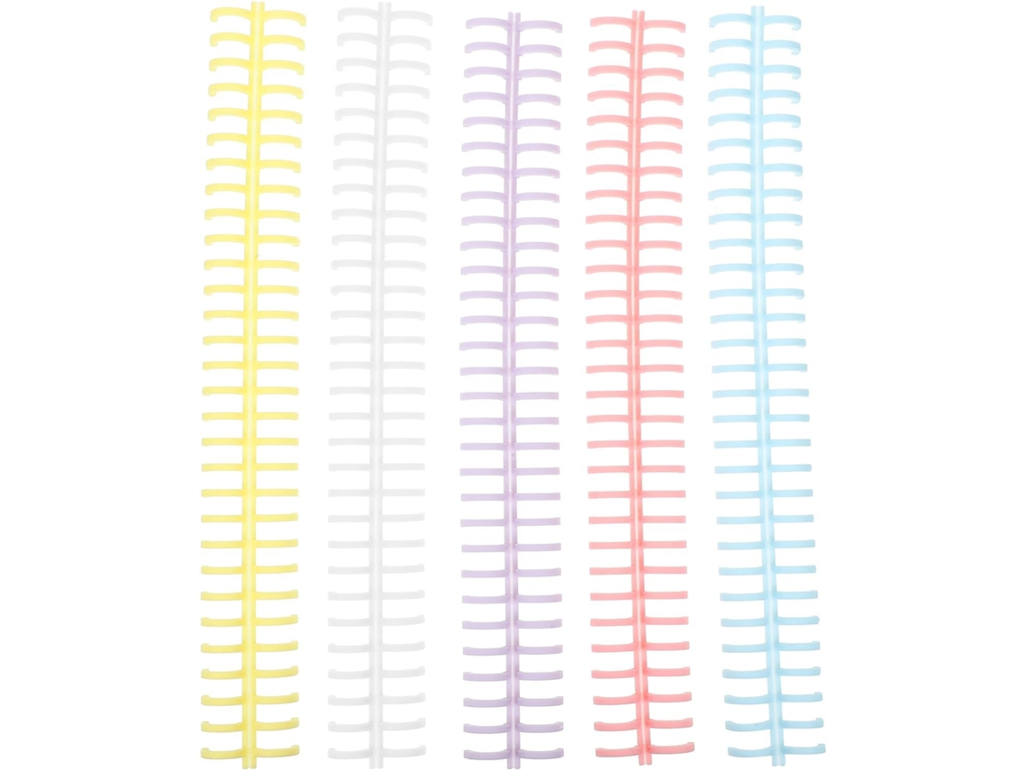 Argolas para pastas A4 com 30 folhas, pacote com 10 unidades, em plástico multicolorido, práticas para encadernação.