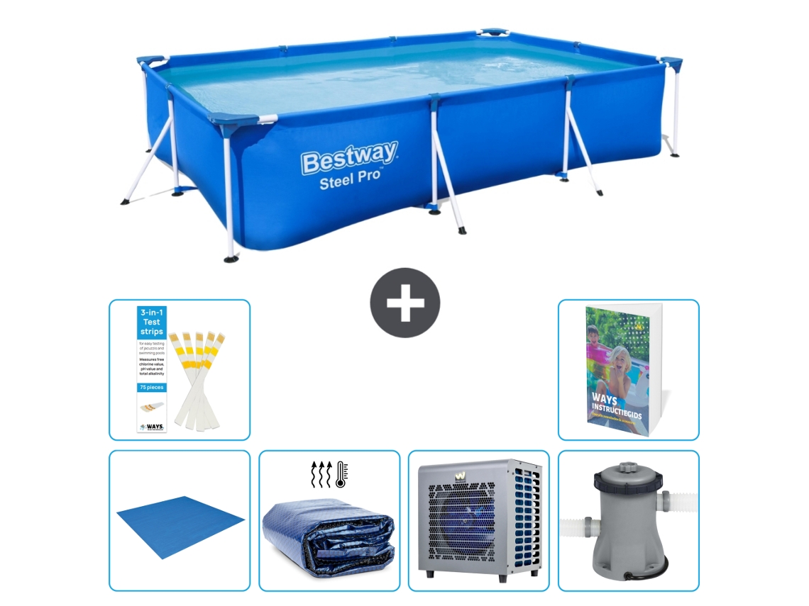 Bestway Piscina Bestway Steel Pro Retangular - 300x201x66 Cm - 7-peças S124