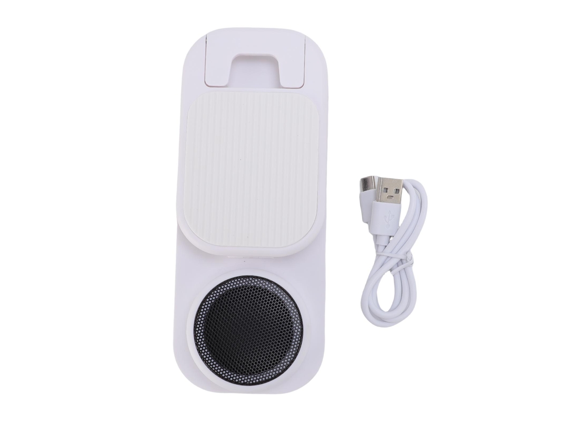 Ats suporte para Telefone com Alto falante Bluetooth Sem Fio Som Hd Plegável para Uso em Casa Branco