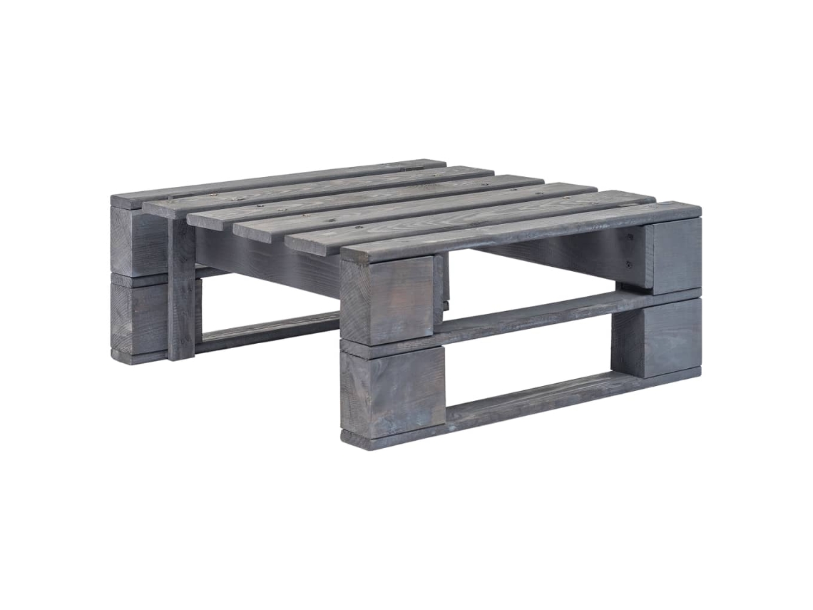 Vidaxl Otomana De Paletes Para Jardim Madeira Cinzento