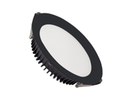 Downlight Led 24w Samsung New Aero Slim 130lm/w Microprismático (ugr17) Lifud Preto Corte Ø 200 Mm  4000k 1-10v Branco Neutro