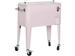 Geleira 56 Litros Aço Rosa com Rodas