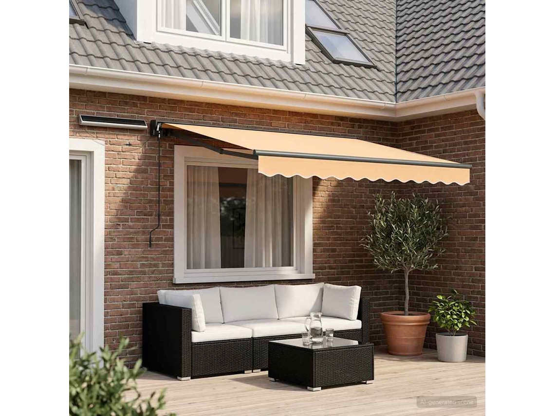 Vidaxl Toldo Retrátil Elétrico Areia 3,5 X 2,5 M