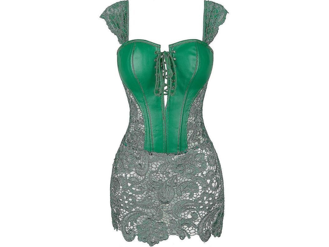 Top Corset Feminino Seductor com Ajuste Personalizado Ideal para Qualquer Ocasião Couro Fau* Verde