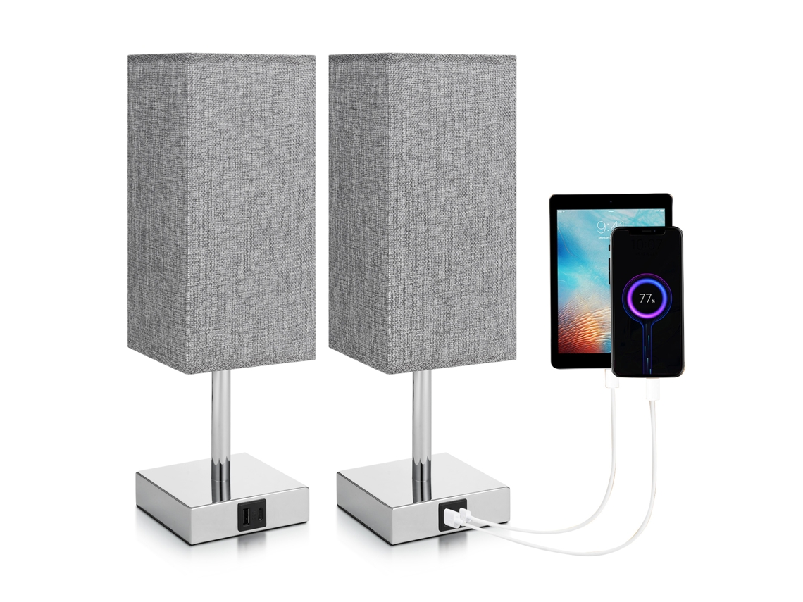 Rebe-lâmpada De Mesa De Noite Neoglint 2 Pack Com Controle De Toque Usb A Type-c 3 Níveis Reguláveis Lâmpada Led Branco Quente