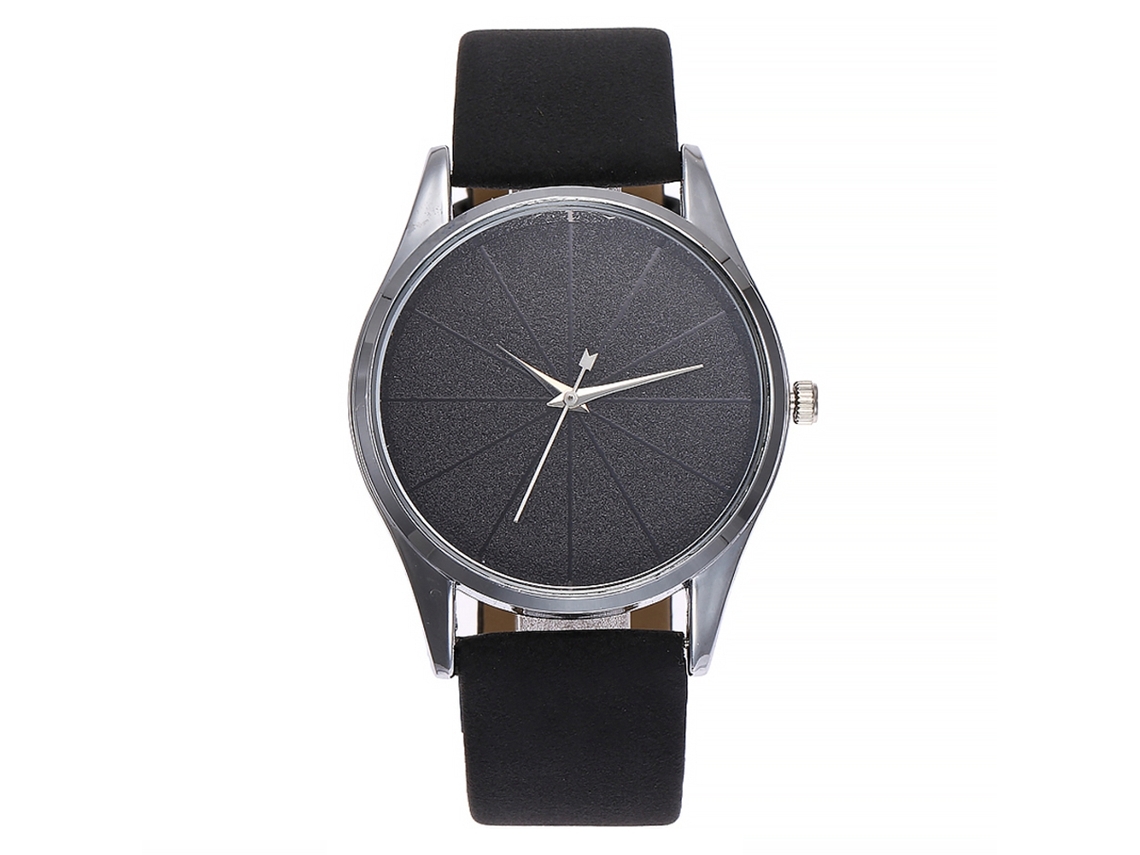 Relógio de Pulso Feminino Vansvar Pulseira Pu Movimento de Quartzo Estilo Simples Preto
