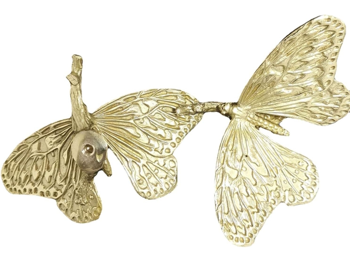 Puxador De Gaveta Borboleta Em Latão Dourado, 80x58x35mm, Puxador Para Armário, Guarda Roupa Ou Closet, Elegante Puxador