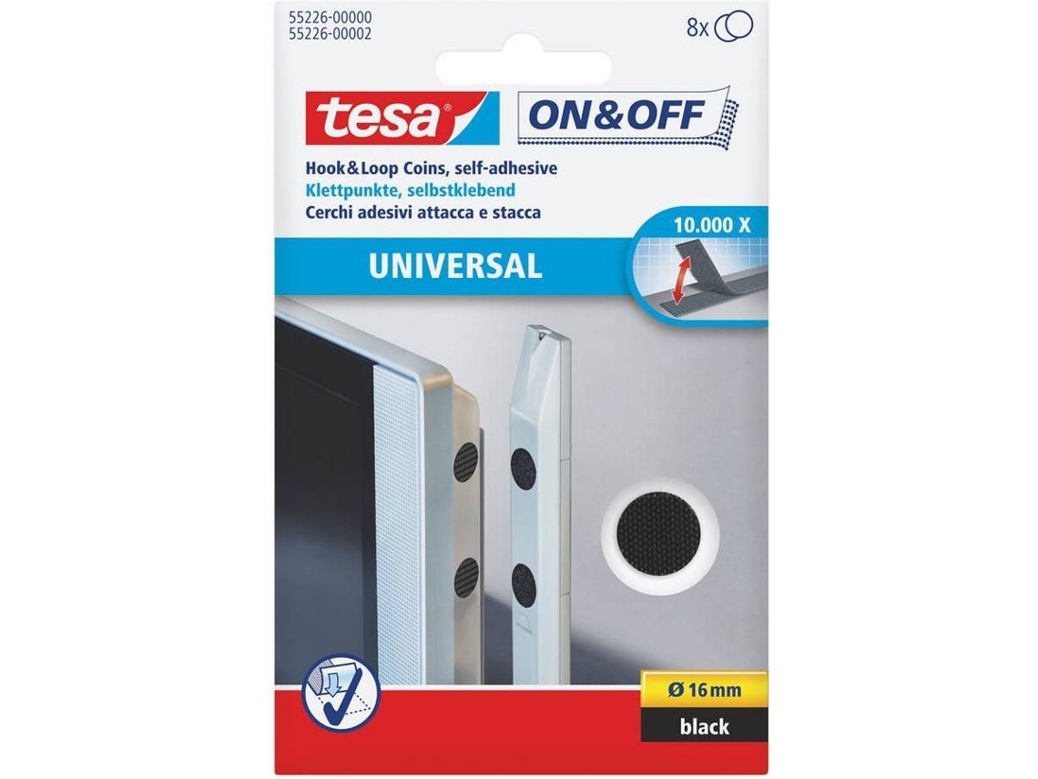 Fita Adesiva TESA 827762 (Preto - 1.6 cm - Velcro)