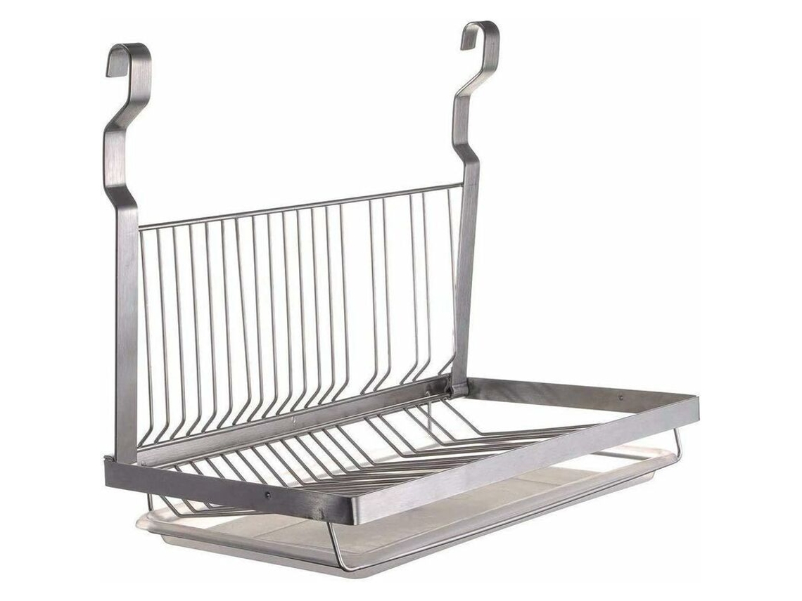 Escorredor de pratos AQUAFORGE, dobrável, aço inox, 37x26,5x40cm