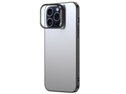 Suporte Casa Para Iphone 15 Pro Pele Sintética Prateado