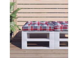 Vidaxl Almofadão Para Paletes 58x58x10 Cm Tecido Xadrez Vermelho