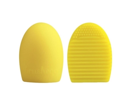 1 Ovo Pc Fashion Mulheres Limpeza Luva Lavagem Escova Purificador Conselho Pincel De Maquiagem Amarelo Vanker