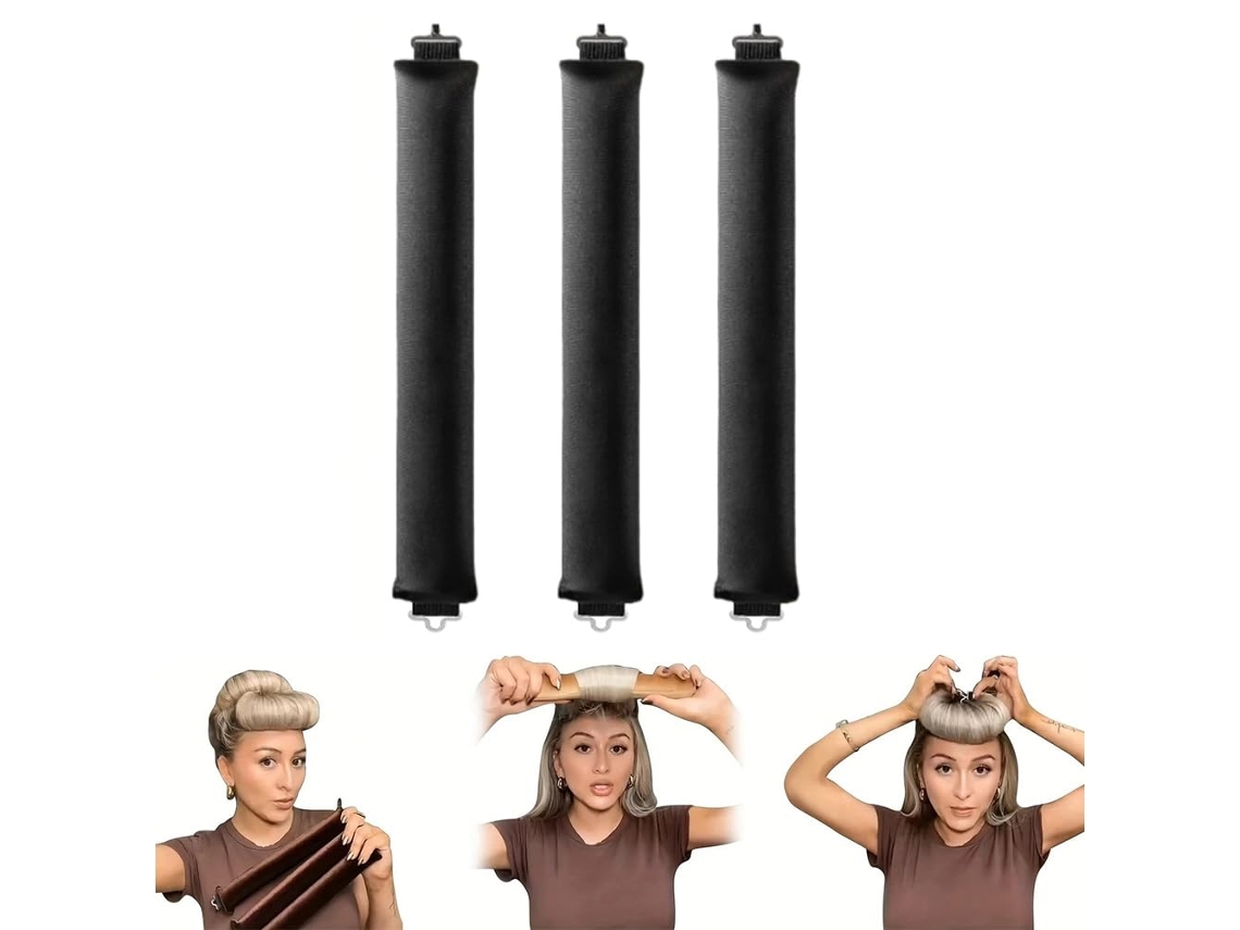 Conjunto De Modeladores Cachos Jumbo Para Grandes, Sem Calor Lockset Overnight Heat Free Hair Curlings Blow Out Foam Curlings-aquaforge