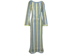 Maiô feminino de manga comprida vestido de praia vazado costas abertas SFUSHOS