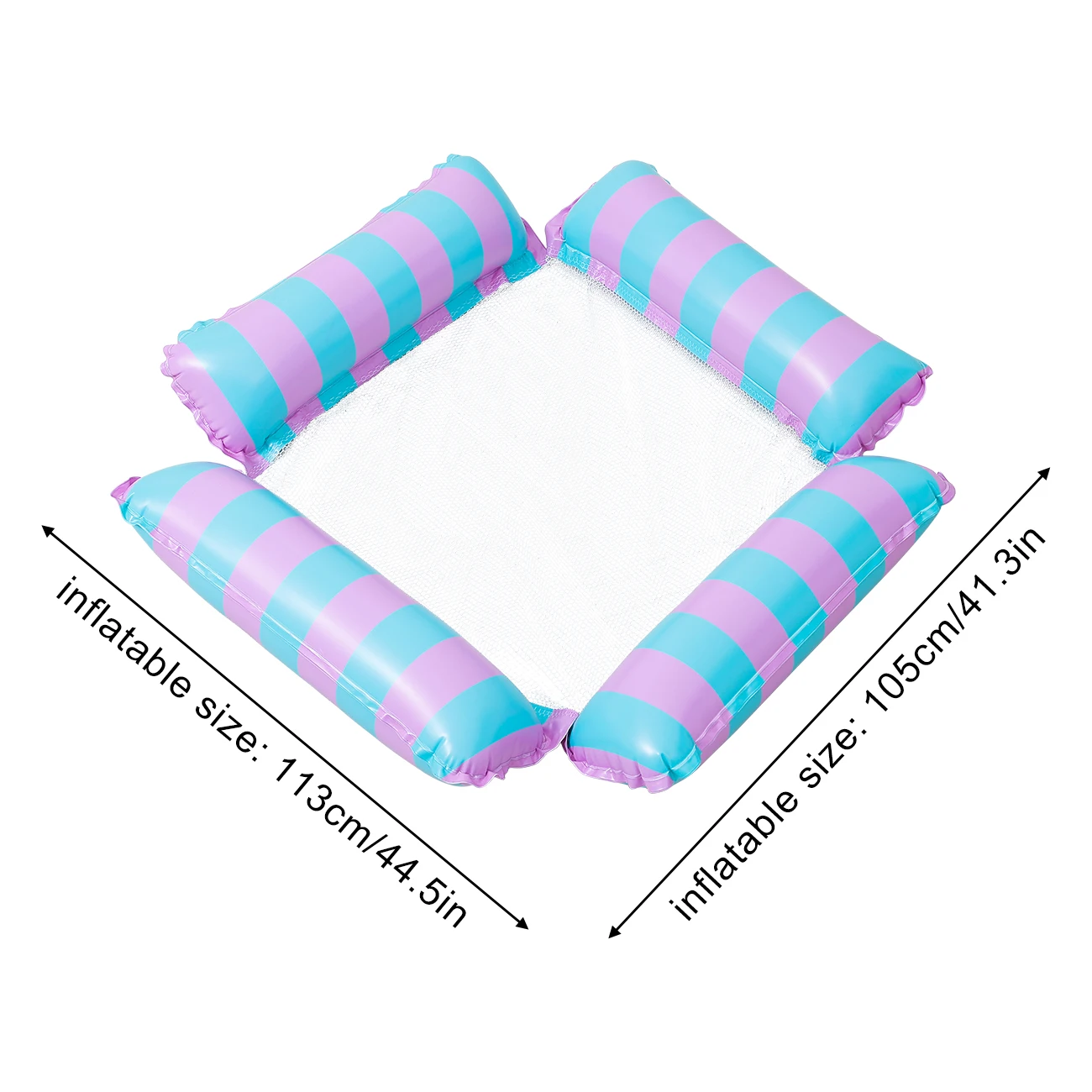 (azul) Colchão Inflável Flutuante Para Piscina Para Adultos, Jangada Flutuante Multifuncional 4 Em 1, Rede Aquática