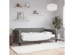 Vidaxl Sofá-cama Com Colchão 100x200 Cm Tecido Cinzento-escuro