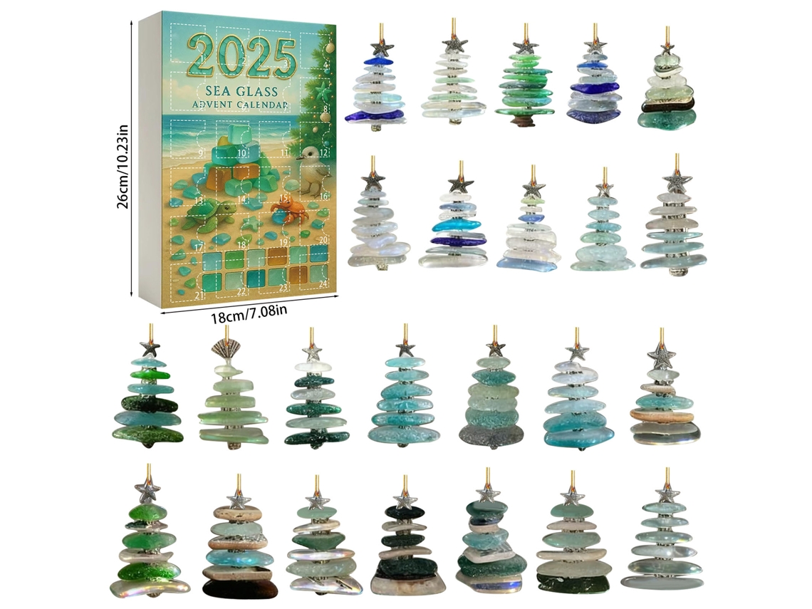 Mar Vidro Rvore De Natal Contagem Atrs Calendrio Caixa Cega, Mar Vidro Estilo Rvore De Natal Pendurado,acrlico Pendurado
