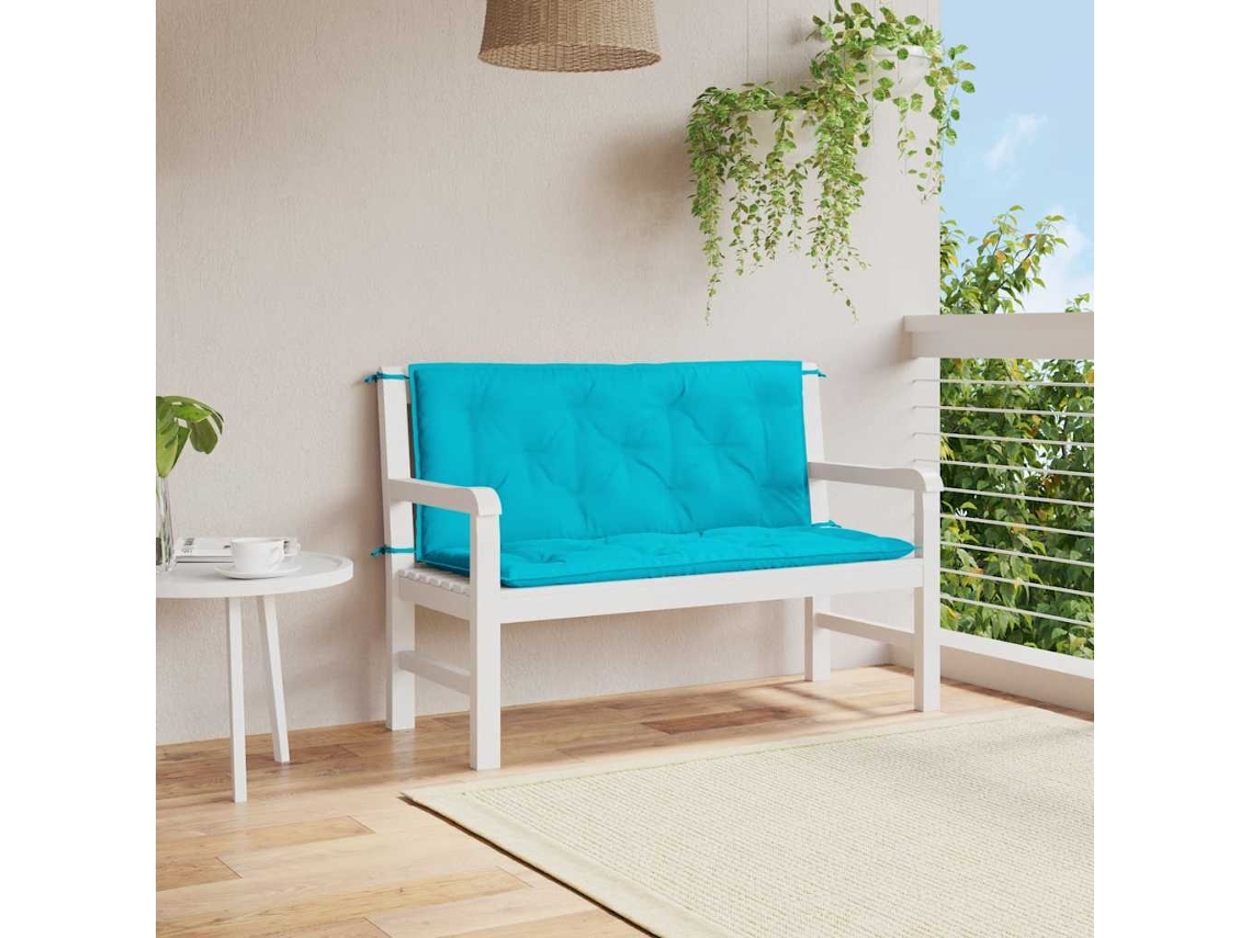 Vidaxl Almofadões P/ Banco De Jardim 2 Pcs 120x50x7 Cm Tecido Turquesa
