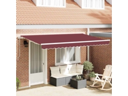 Vidaxl Toldo Retrátil Borgonha 400 X 200 Cm Tecido