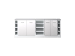 Mobiliário de Arrumação Conjunto Rion Branco Brilhante 210 Cm VICCO