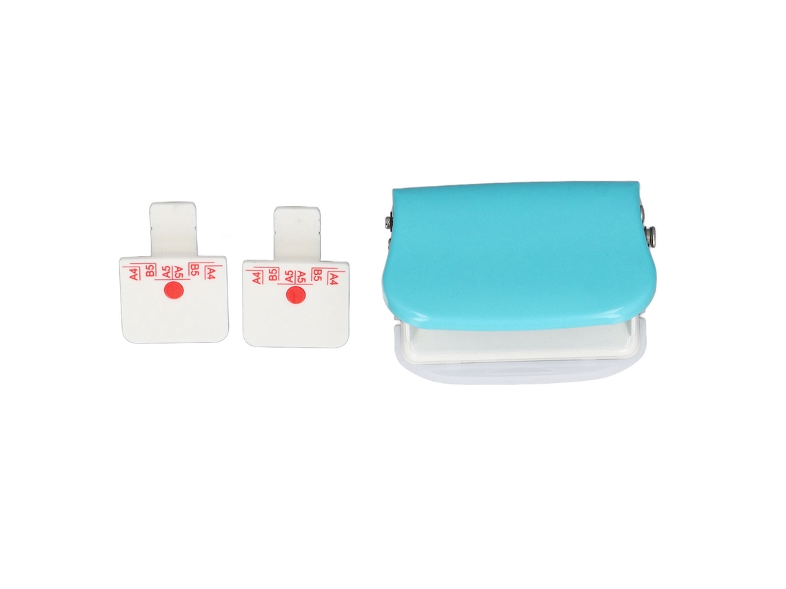 Perfurador de 6 Furos para Papel Folheado A4 A5 B5 com Régua de Posicionamento Capacidade 5 Folhas Verde S/MARCA