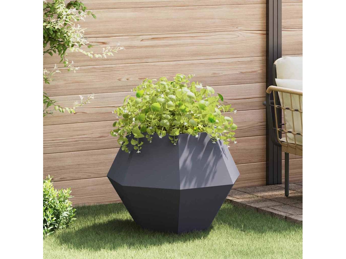 Vidaxl Floreira Antracite 75 X 75 X 60 Cm Aço