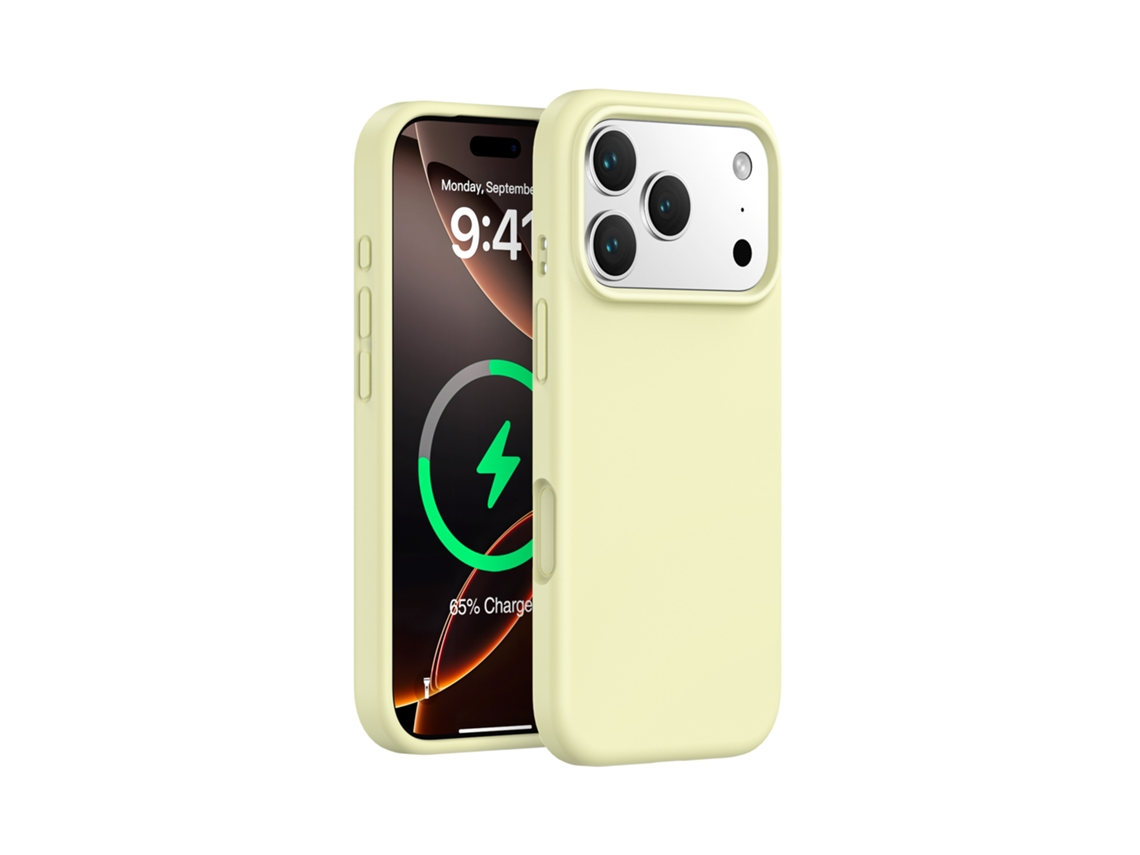 (amarelo Claro, Iphone 17) Capa Magnética Para Iphone, Em Silicone Líquido De Cor Sólida, Proteção Em Peça Única.