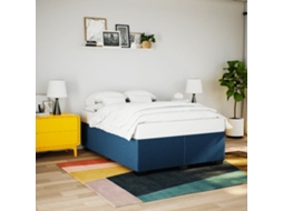 Vidaxl Estrutura de Cama Sem Colchão 160x200 Cm Tecido Azul