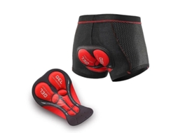 Bermudas de Ciclismo, Gel, Transpirável, Elástico, L Rojo
