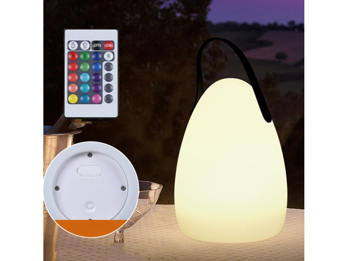 Luminária Noturna Led de 16 Cores com Alça, Lanterna de Mesa Recarregável Via Usb BRILVIBERA (formato Ovo)