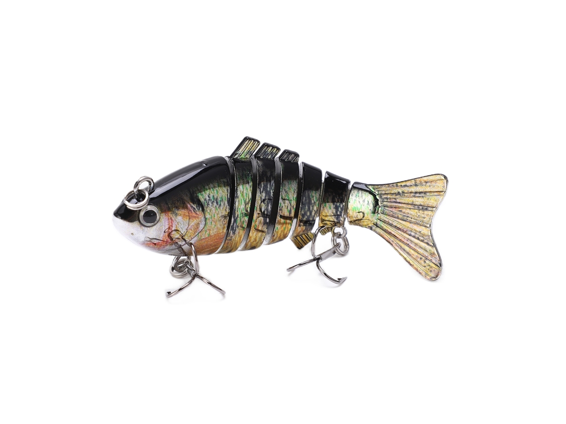 Mali isca Artificial Multiarticulada Lure Swimbait de Abs com 2 Anzóis para Pesca de Bass Trout em Água Doce e Salgada