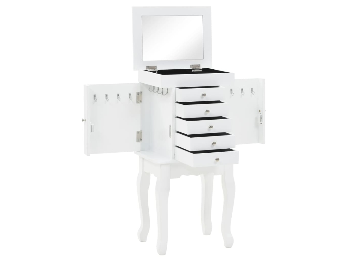 Vidaxl Móvel Guarda-joias De Pé Branco