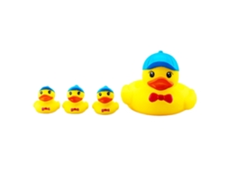 Mali 4pcs Patos de Borracha Brinquedo de Banho Vinil Seguro com Barulhos para Bebê