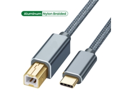 Cabo Lurelia USB-C para USB-B, dados para impressoras, scanners e controladores MIDI.