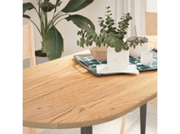 Vidaxl Tampo De Mesa 140x60x2 Cm Madeira De Carvalho Maciça Oval