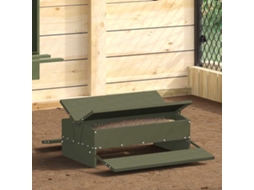 Vidaxl Comedouro De Pedal Para Frango Verde-azeitona 75 X 53 X 20,5 Cm