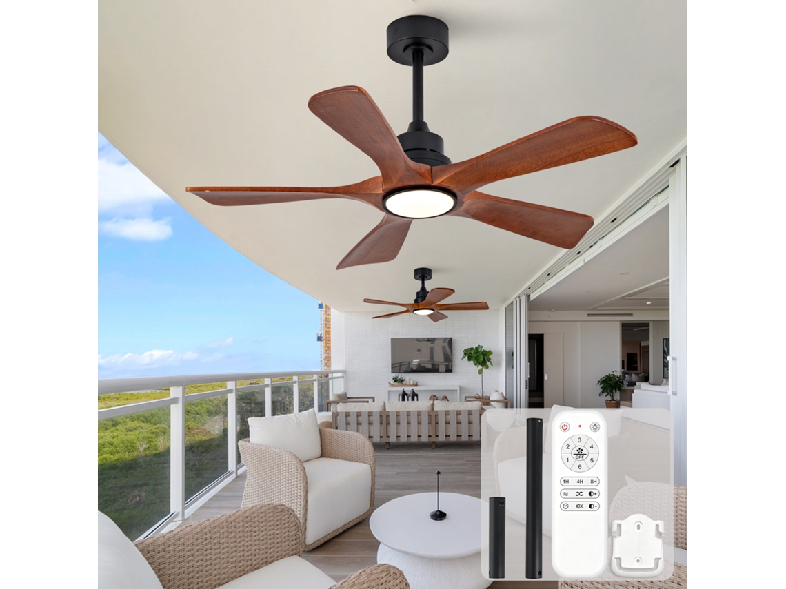 Ventilador De Teto Hyundai 42 Polegadas Com Luz Led, Cinco Pás, 3cct, Seis Velocidades E Controle Remoto