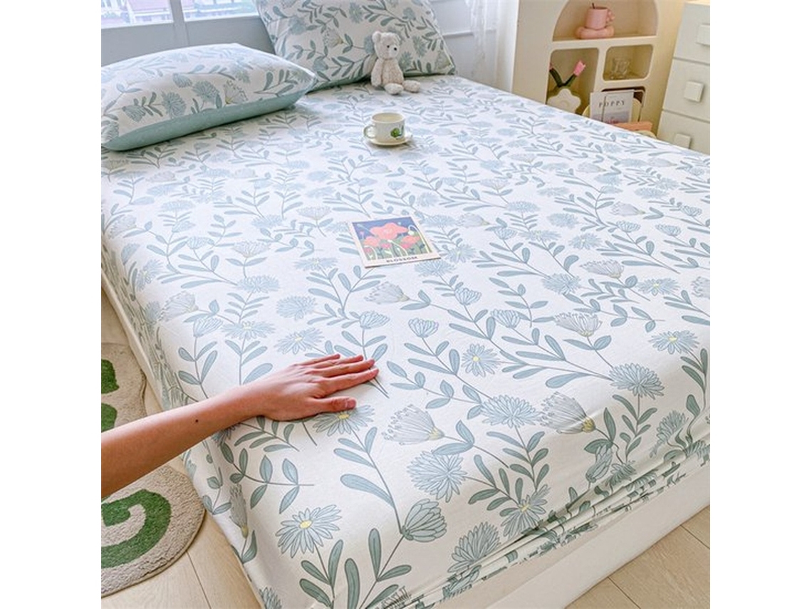 Lençol Ajustável 180x200cm Com Aba De 29cm Em Algodão E Elástico Total Marfim